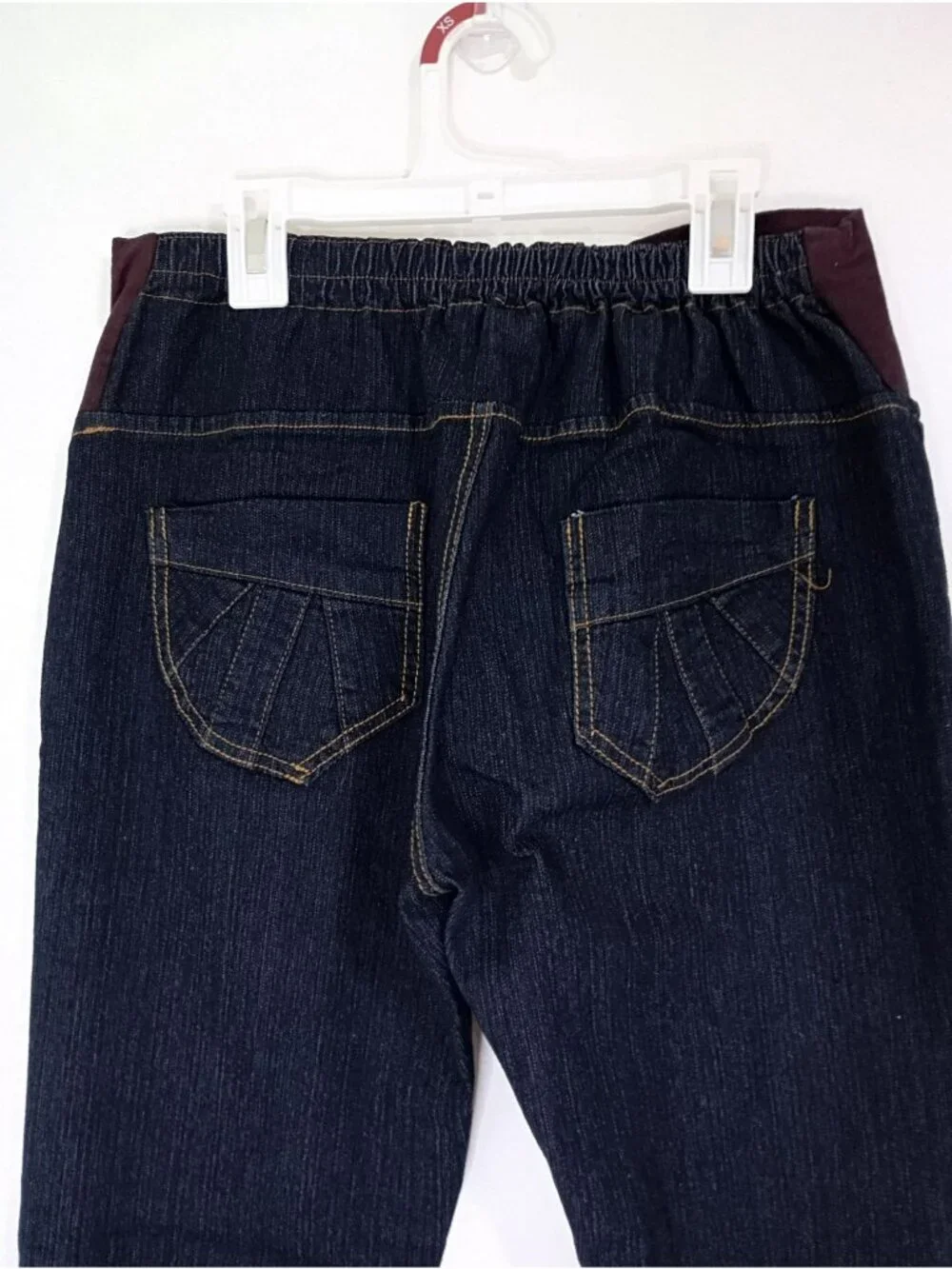 Jumys Womens Dark Wash Maternity Denim Jeans With Elastic Waistband Size 16